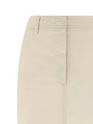 White Cotton Midi Skirt