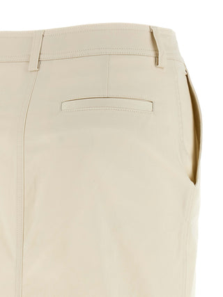White Cotton Midi Skirt
