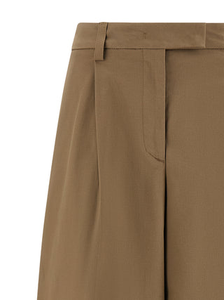 Brown Cotton Casual Pants