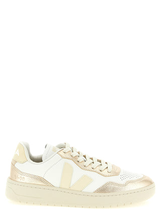 Gold Genuine Leather Low Top Sneakers
