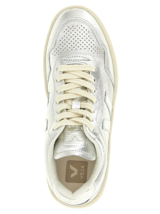 Silver Genuine Leather Low Top Sneakers