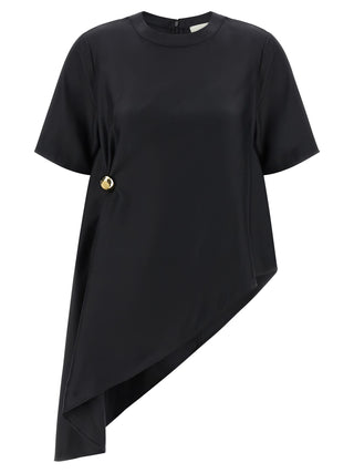 Blusa de seda negra