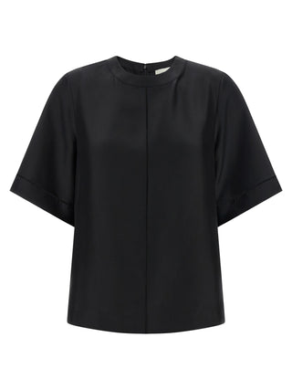 Camisa de seda negra
