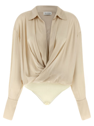 Beige Viscose Bodysuit