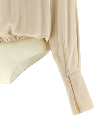 Beige Viscose Bodysuit