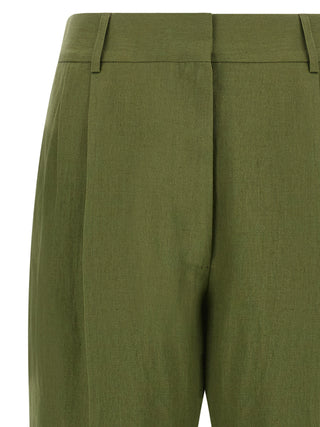 Bicolor Linen Casual Pants