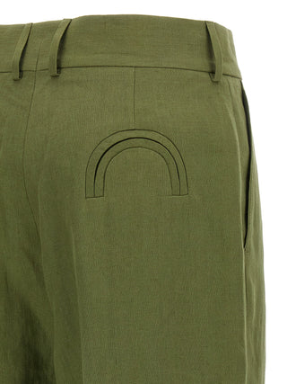 Bicolor Linen Casual Pants