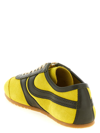 Zapatillas bicolor de piel de becerro