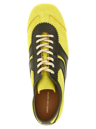 Zapatillas bicolor de piel de becerro