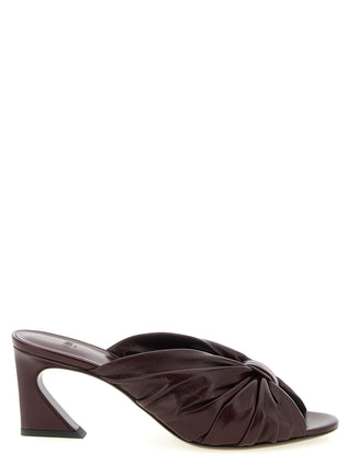Bordeaux Lamb Leather Platform Sandals