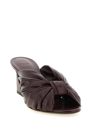 Bordeaux Lamb Leather Platform Sandals