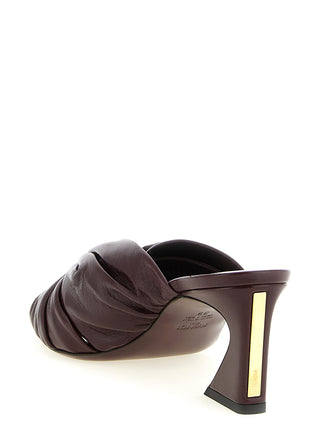 Bordeaux Lamb Leather Platform Sandals