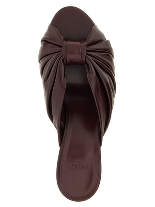 Bordeaux Lamb Leather Platform Sandals