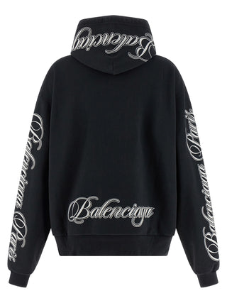 Sudadera con capucha de algodón negro