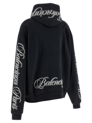 Sudadera con capucha de algodón negro