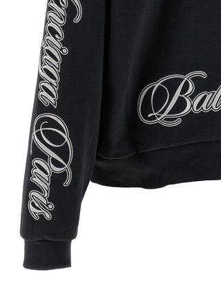 Sudadera con capucha de algodón negro