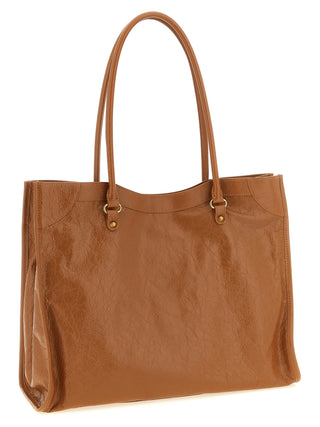 Bolso de hombro de piel de cordero marrón  