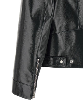 Blue Lamb Leather Leather Jacket
