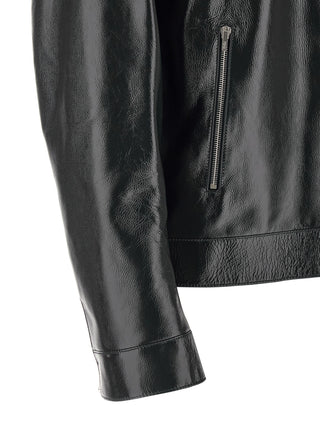 Blue Lamb Leather Leather Jacket