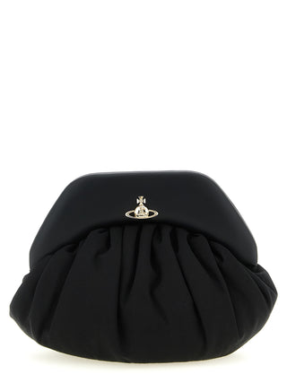 Black Viscose Clutch Bag