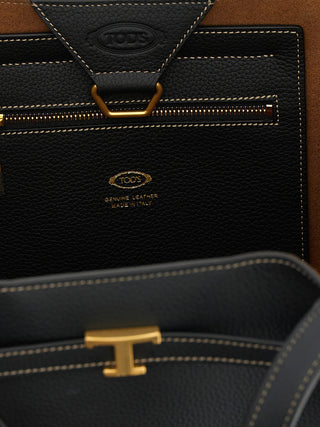 Bolsa tote de becerro negro