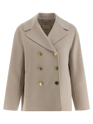 Beige Virgin Wool Biker Jacket