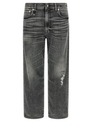 Gray Cotton Boyfriend Jeans