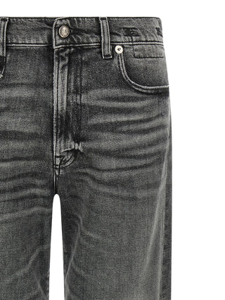 Gray Cotton Boyfriend Jeans
