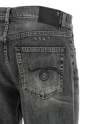 Gray Cotton Boyfriend Jeans