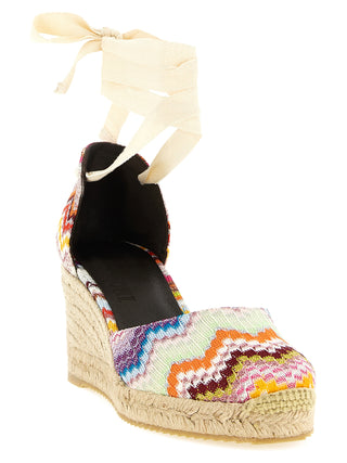 Multicolor Cowhide Wedge Sandals