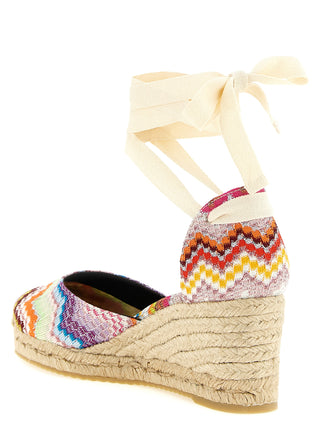 Multicolor Cowhide Wedge Sandals