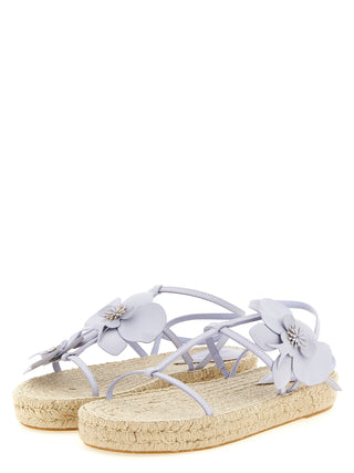 Purple Cowhide Flat Sandals