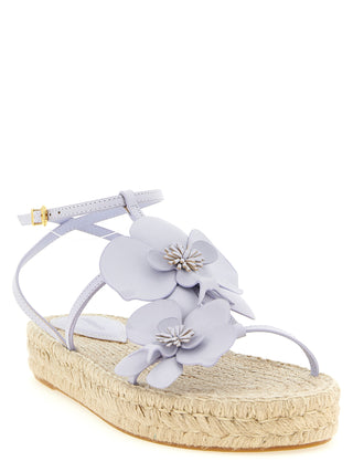 Purple Cowhide Flat Sandals