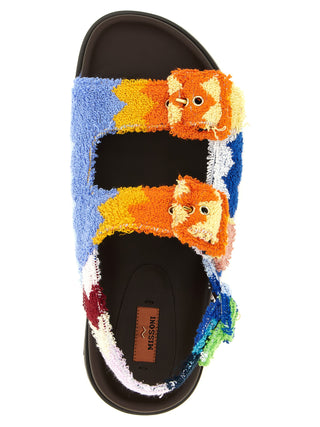 Multicolor Goatskin Flat Sandals