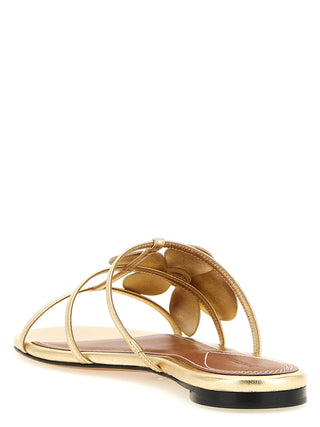 Gold Leather Slides