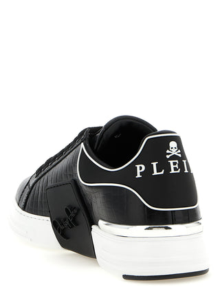 Black Cowhide Low Top Sneakers