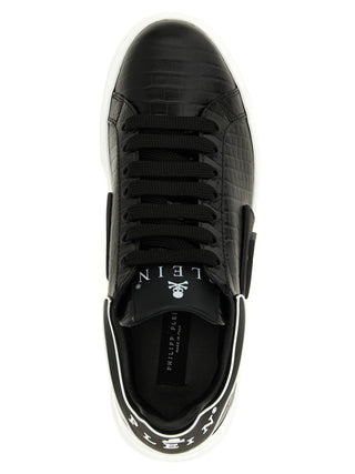 Black Cowhide Low Top Sneakers