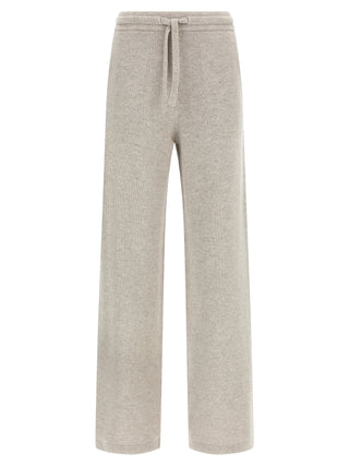Beige Wool Casual Pants