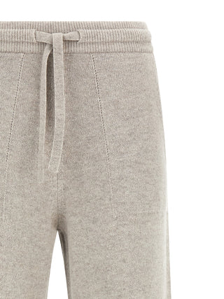 Beige Wool Casual Pants