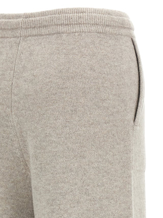 Beige Wool Casual Pants