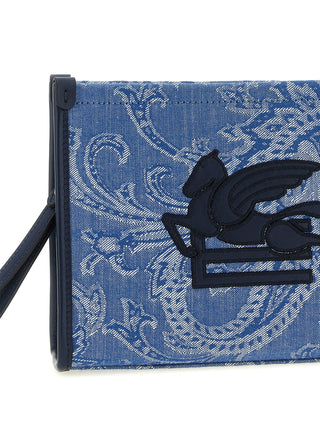 Blue Cotton Clutch Bag