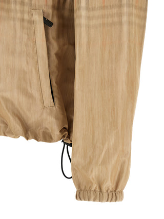 Beige Viscose Shell Jacket
