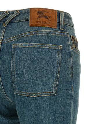 Blue Cotton Straight-Leg Jeans