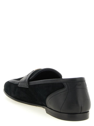 Black Calfskin Slip-On Loafers