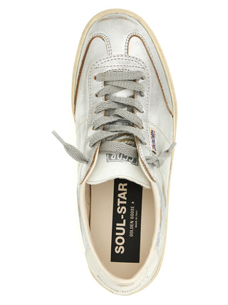 Silver Cowhide Low Top Sneakers