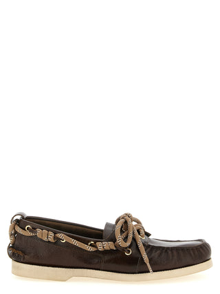 Brown Cowhide Slip-On Loafers