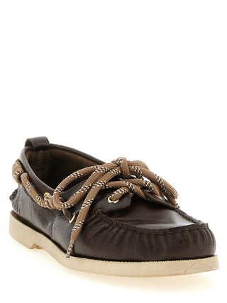 Brown Cowhide Slip-On Loafers