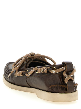 Brown Cowhide Slip-On Loafers