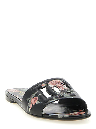 Black Calfskin Slides