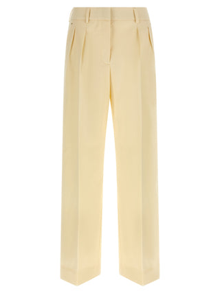 Beige Cotton Dress Pants